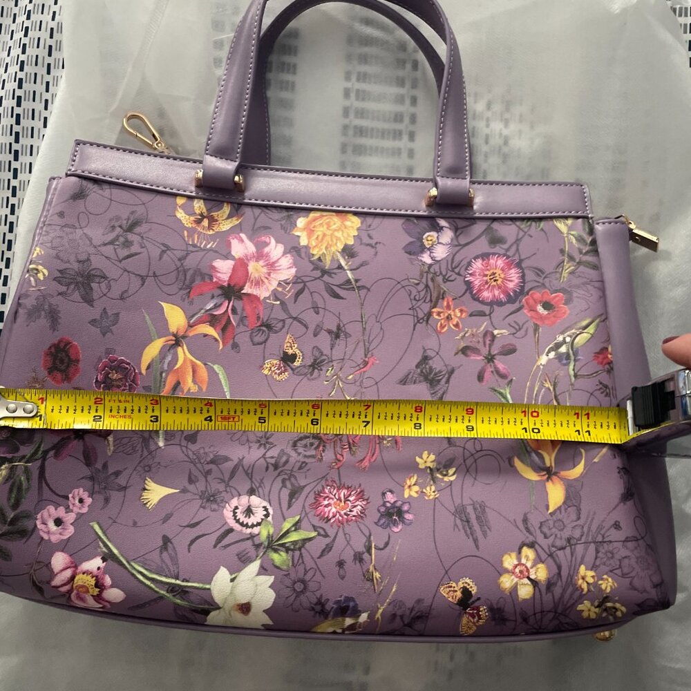 Purple floral purse - vegan leather - Picture 8 of 8